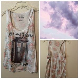 Doctor Who floral tank top. Medium